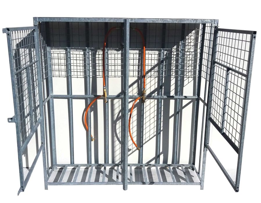 Kontener kosz stojak na 4 butle gazowe 33kg + instalacja reduktor wąż