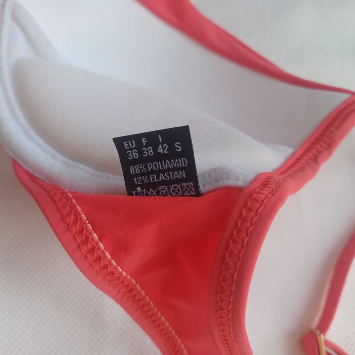 SHE piękny czerwony biustonosz stanik góra strój kąpielowy 70A 36A XS