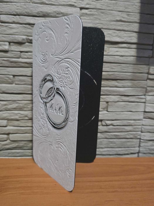 Eleganckie kartki weselne z elementami 3D – z klipsem w środku