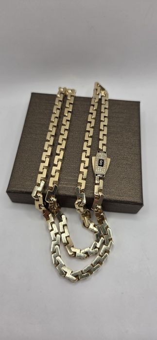 Kozacki lancuch złoty pr 585 14K zapiecie Monaco