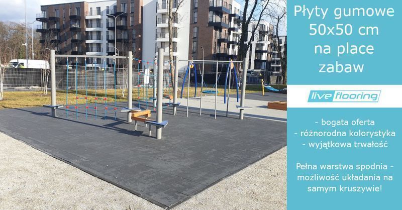 Płyty gumowe do siłowni, na plac zabaw, na taras, do crossfitu. ATESTY