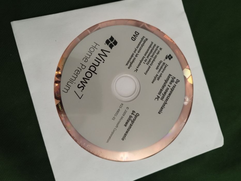 Windows 7 64 bit na płycie DVD zestaw