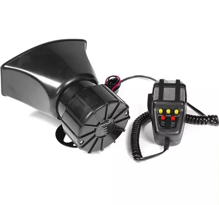 Comunicador Voz Megafone para veículos incluí 7 sons sirenes 110db 60W