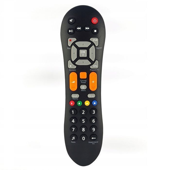 Pilot do dekodera POLSAT HD7000/HD5000 … logo, pomarańczowe przyciski