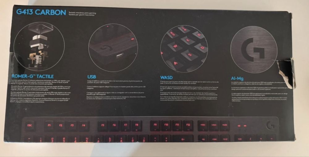 Teclado Mecânico Gaming Logitech G413 Carbon – Layout Português PT