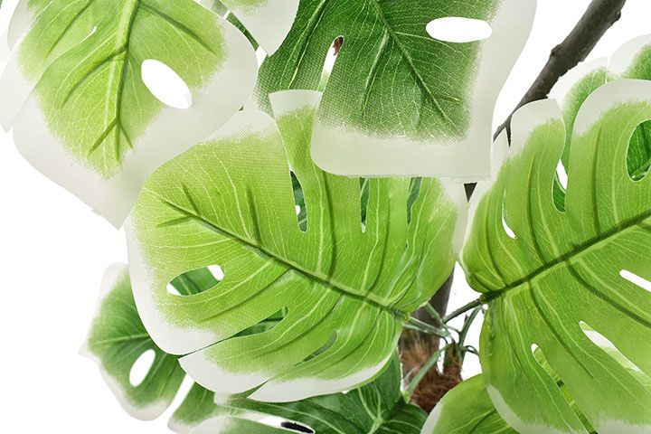 Monstera rododendron sztuczne kwiaty donica kompozycja liście prezent