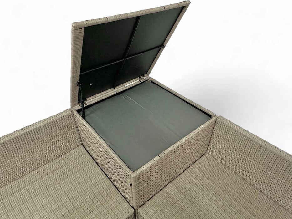 ZESTAW MEBLI OGRODOWYCH / Duży narożnik / Technorattan / 7 osobowy