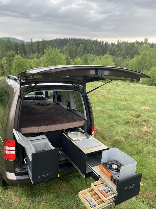 2025r pr vw caddy - kompletna lodowka, stacja, solar, namiot - camper