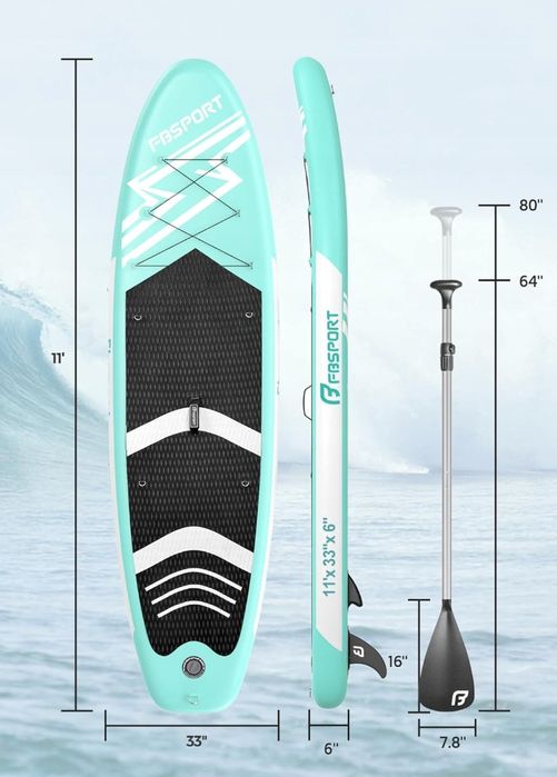 Fbsport Dmuchana Deska Sup, Deska Do Wiosłowania 15 Cm Powystawowy