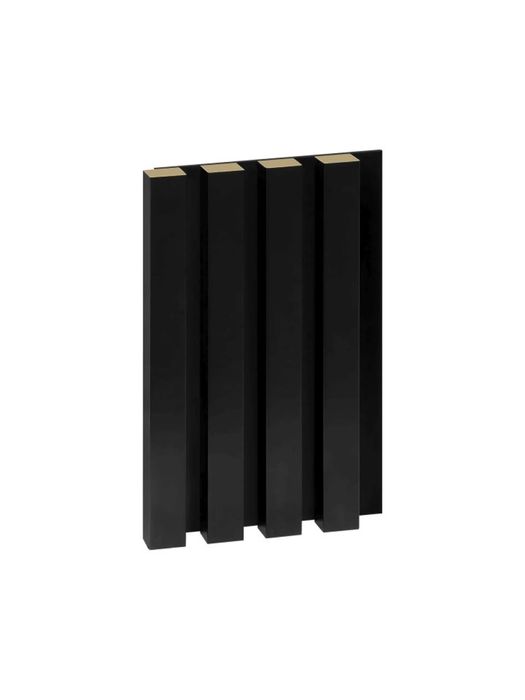 2 sztuki - Lamel Ścienny 3d Mdf Na Płycie Akustyczny Czarny Prestige