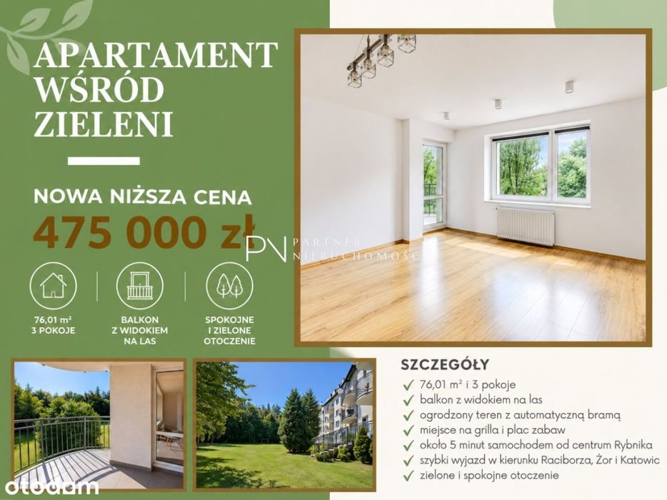 Apartament 76 m² | Cisza, zieleń i przestrzeń