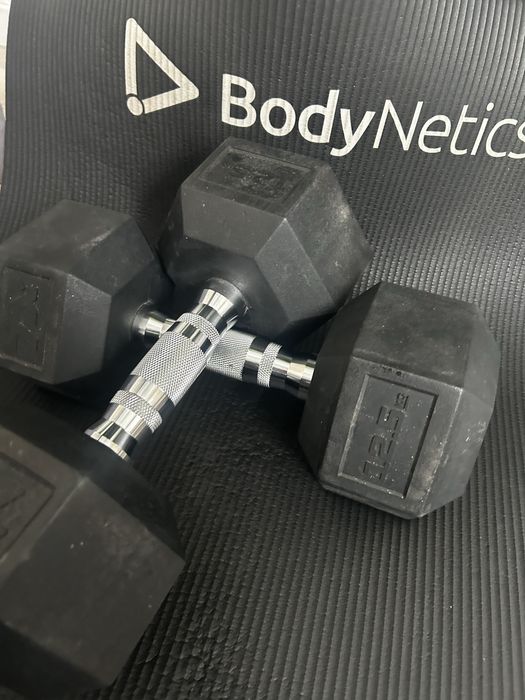 Hantle stalowe gumowane 12, 5 kg