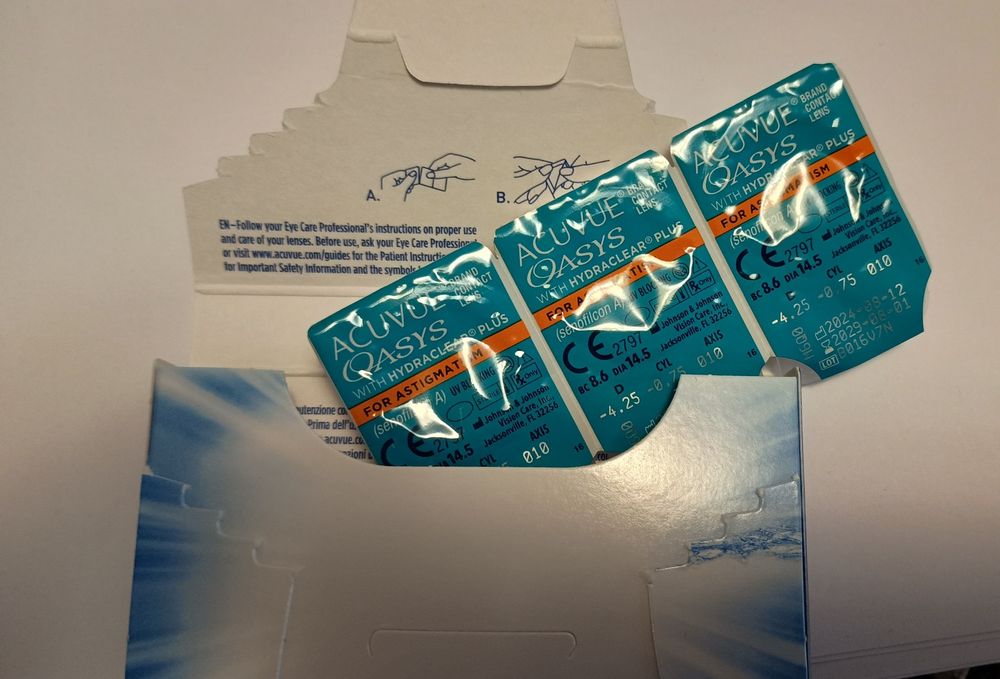 Soczewki kontaktowe -4,25 Acuvue Oasys for astigmatism 3 sztuki