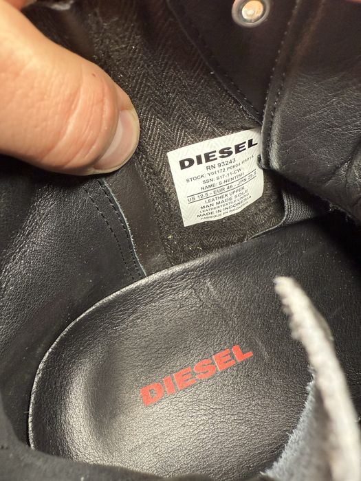 Крутые черные кожаные кеды кроссовки diesel s-nentish