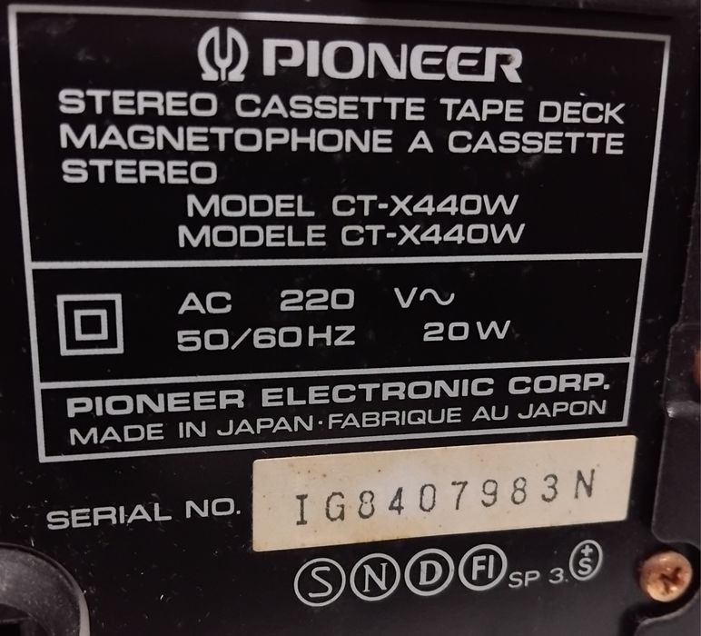 PIONEER deck cassettes CT-X440