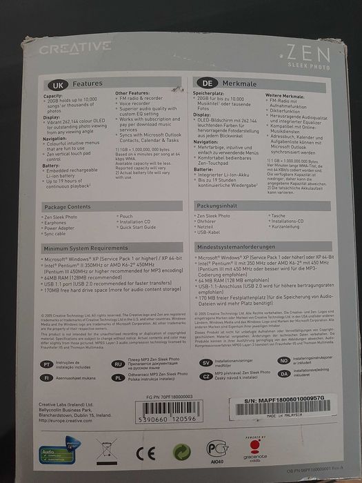 ZEN Sleek Photo Creative 20GB