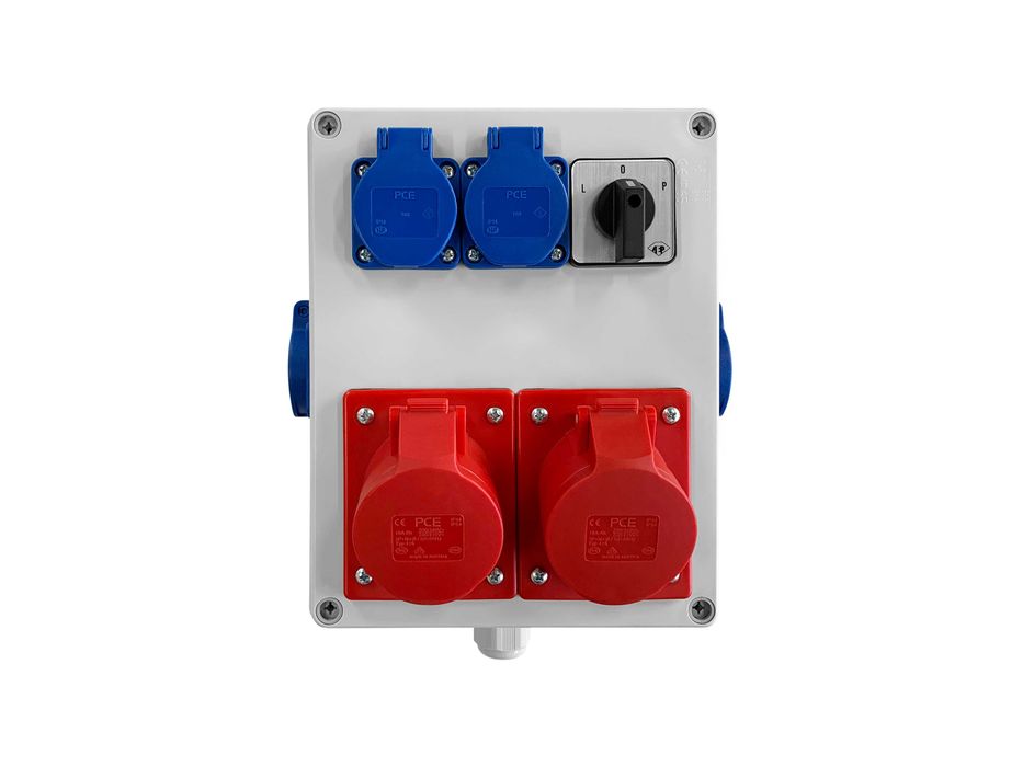 Rozdzielnica elektryczna, gniazda 4x16A 230V | 2x16A 5P 400V + L-0-P