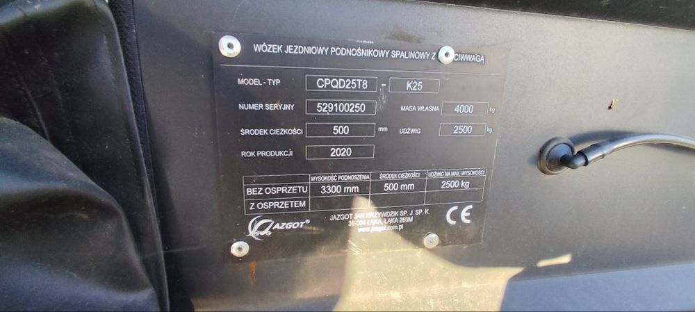 Wózek widłowy LPG Jazgot 2.5t tylko 56mth jak nowy