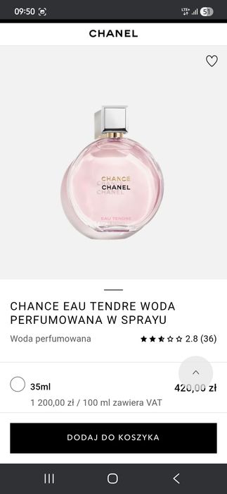 Chanel CHANCE edp 150ml woda perfumowana.