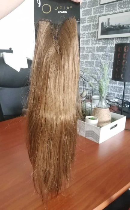 Extensões de Cabelo Clip-in OPIA - 4 Peças Loiro Castanho Natural-Novo