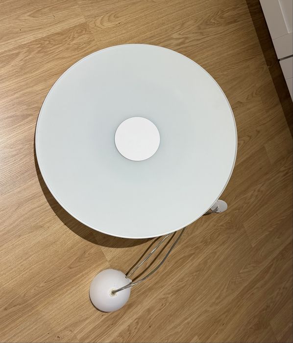 Candeeiro suspenso de design — disco branco 48 cm