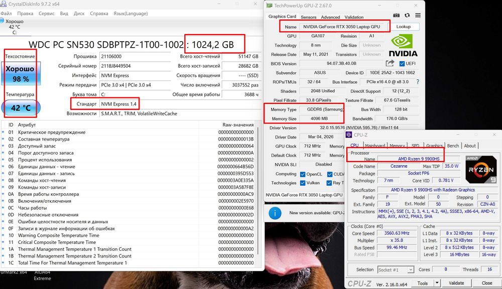 Asus ROG Flow X13｜RTX 3050｜Ryzen 9 5900HS｜13.4" 3.8k｜OЗУ 16 gb｜SSD 1 tb