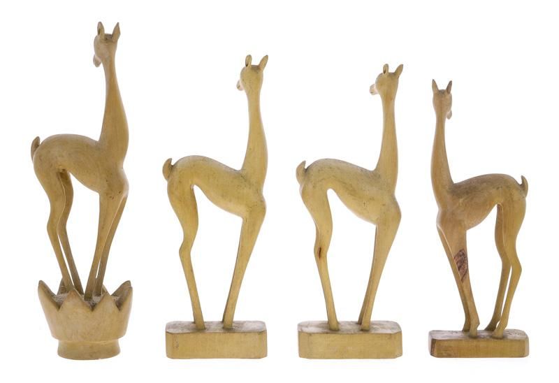 Arte tribal Africana, conjunto de 4 ANTÍLOPES