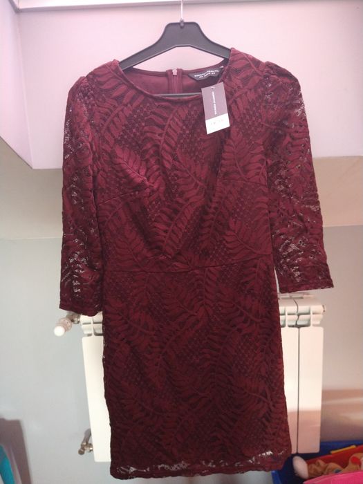 Sukienka bordowa NOWA z metką koronka nylonowa r. 36 S Dorothy Perkins