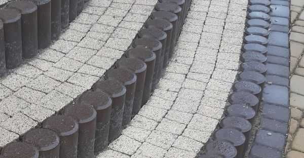 Palisada Okrągła 25cm 40cm grafit szara stopień murek oporowy opornik