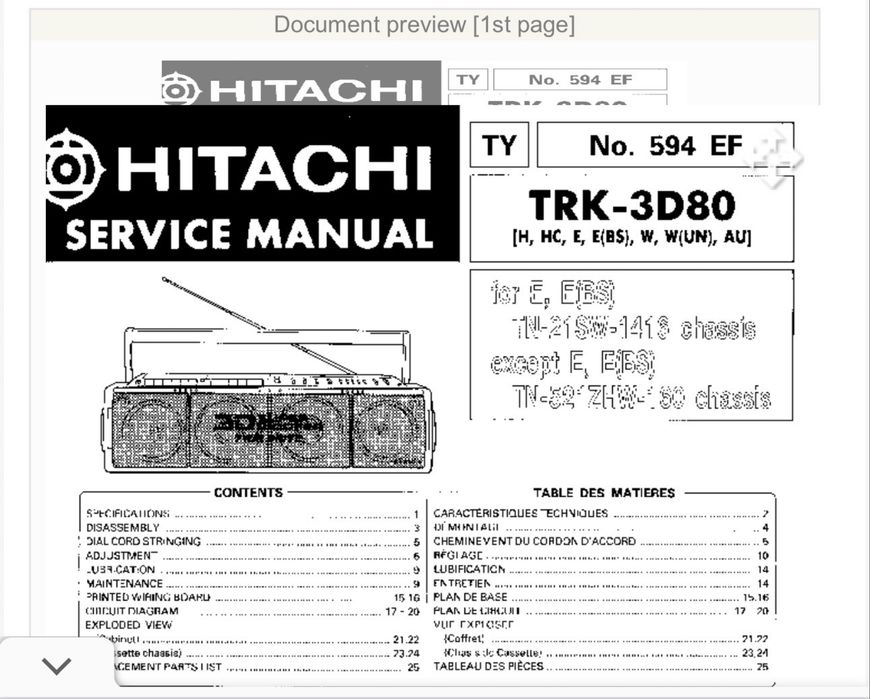 Магнітола Hitachi TRK-3D80 HiFi Super bass