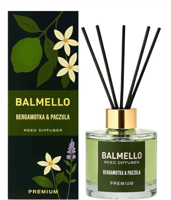 Dyfuzor zapachowy Balmello Bergamotka & Paczula Premium 120 ml – nowy