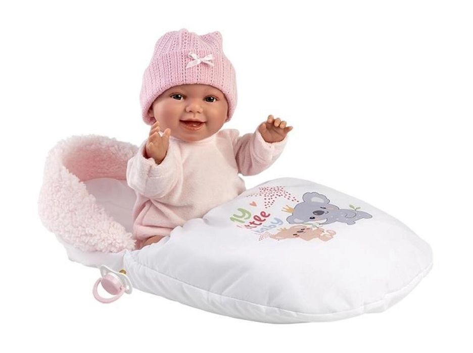 Lalka śmiejąca się Chloe w śpiworku 38cm ,480x380 mm