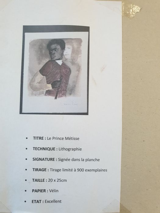 Litografia - Leonor Fini "Le Prince Métisse"