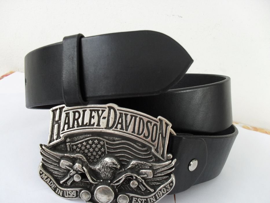 Klamra Harley Davidson pasek kierownica motor silnik skóra