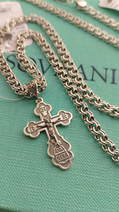 Хит продаж! Серебряная цепочка бисмарк с чернением 45 50 55 60 65см