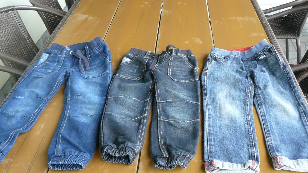 Spodnie jeansowe na gumce 3 rozm.komplet