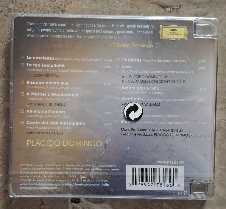 Plácido Domingo - CD - Amore infinito (Novo e selado)
