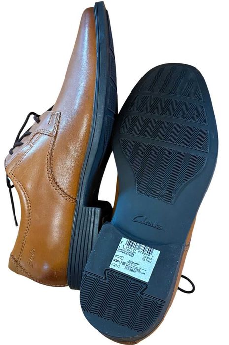 Buty wizytowe męskie Clarks Tilden Plain brąz skóra rozmiar40 kod 2262