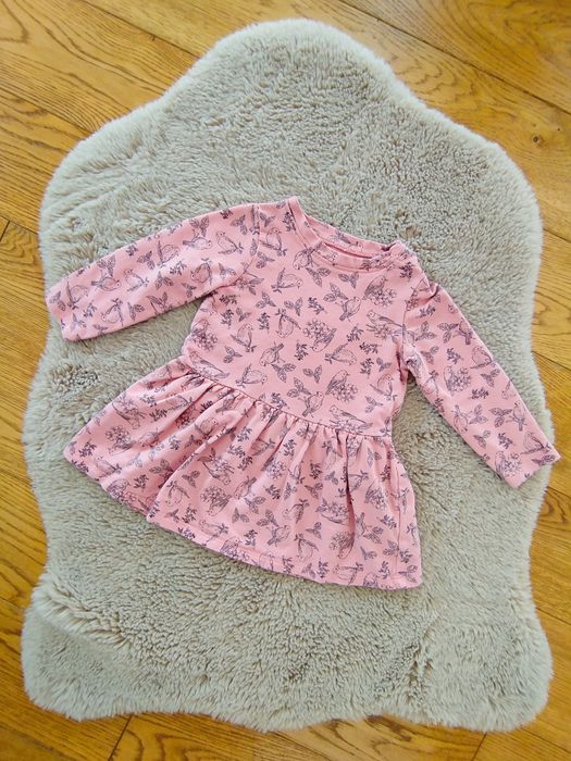 Bawełniana sukienka dresowa pudrowa r.80