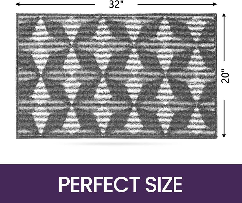 Tapete para entrada interior Dexi, capacho, 50 x 80, cinza