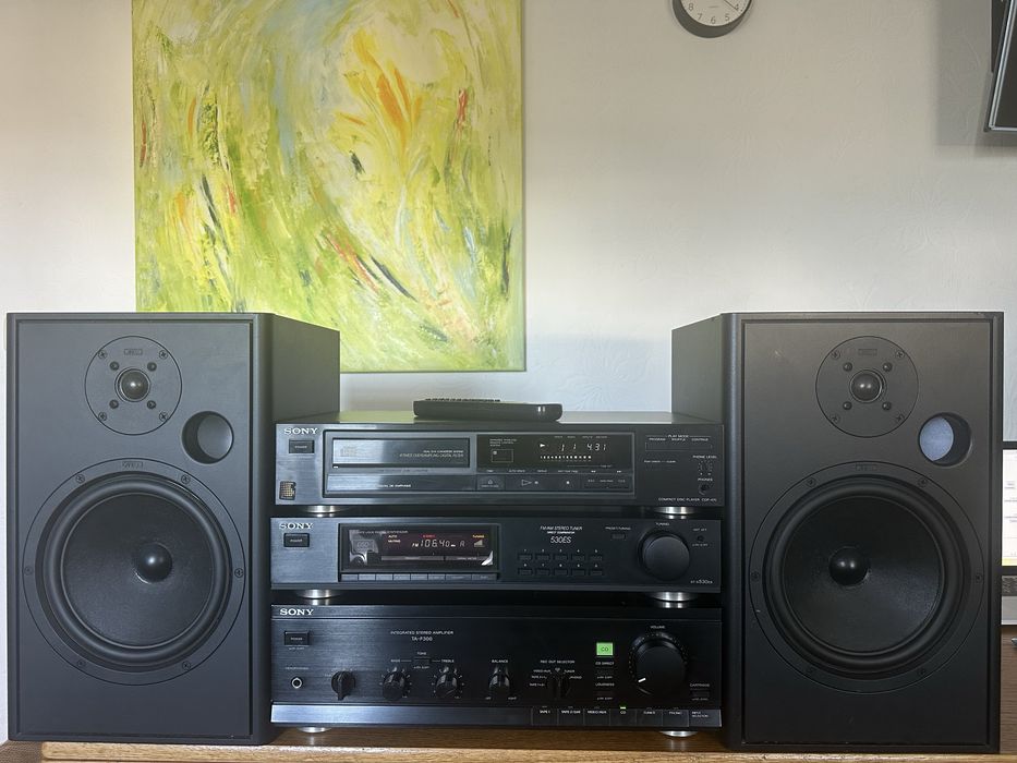 Підсилювач Sony TA F300 Тюнер Sony ST S530ES CD програвач Sony CDP 470 Пульт RM D820, Акустика Canton Fonum 401 як на фото