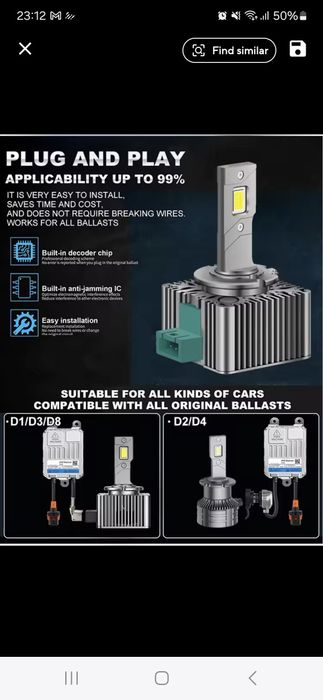 Lâmpadas Led D1s novas em caixa