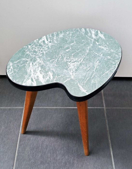 Pequena mesa de apoio vintage, suporte para vasos, tampo em Formica Anos 50 a 60