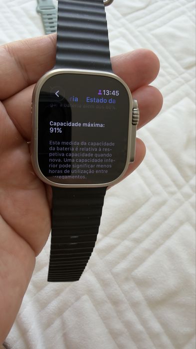 Apple Watch Ultra 49mm Titânio GPS + Cellular – Bateria 91% + 2 braceletes