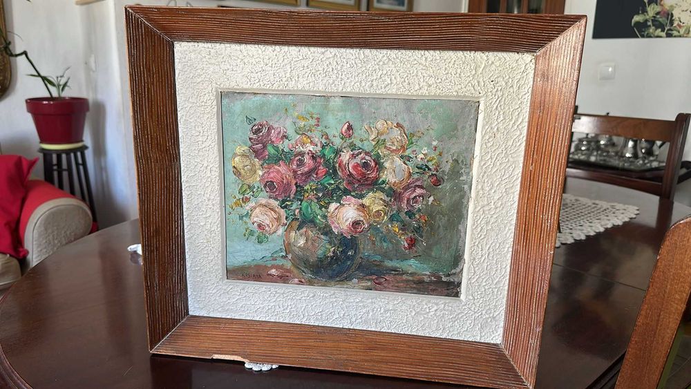 Pintura Original Enrique Koscaya - Paisagem/Flores