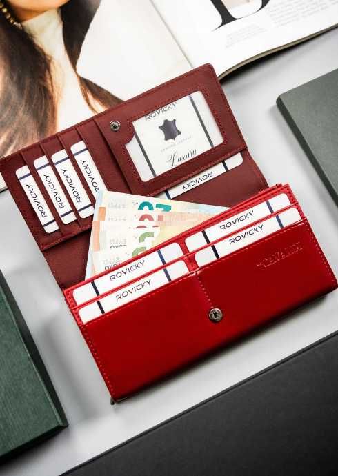 4U Cavaldi portfel skóra naturalna czerwony PN20-YM-BL-1345RED ttst766