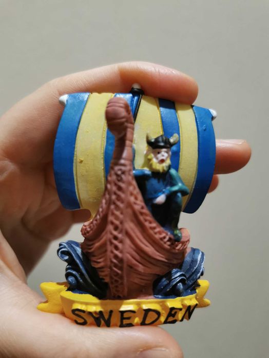 Magnes na lodówkę Szwecja Sweden okręt pamiątka z podróży suwenir