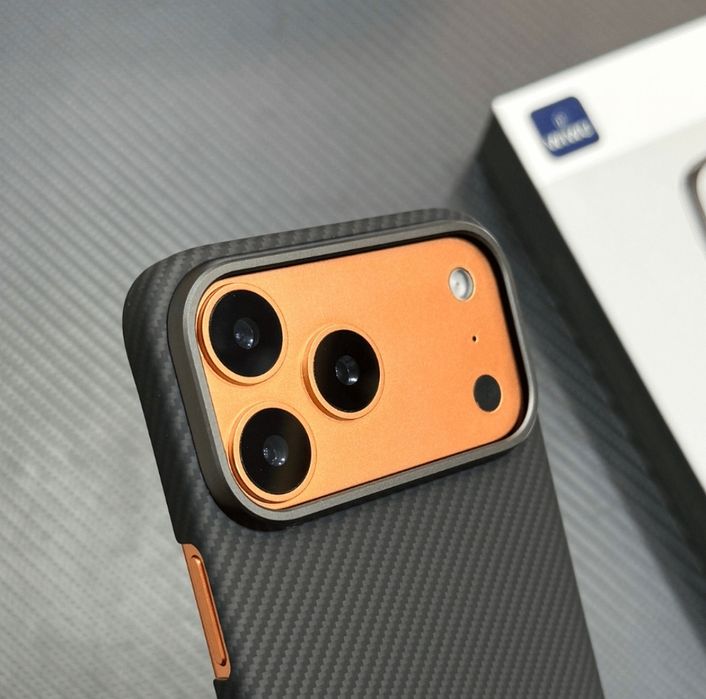 Чехол Wiwu Aramid Air на iPhone 17 Pro Карбоновый арамид кевлар 600D чохол карбоновий Magsafe магнітний