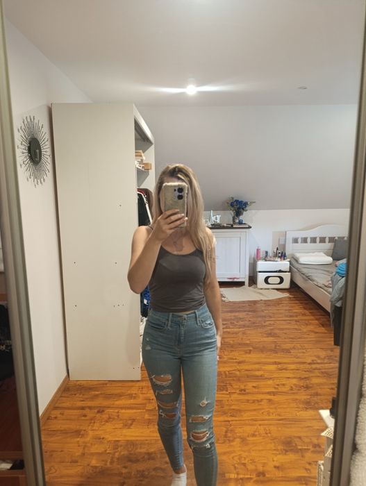 Spodnie  przetarcia Levi's 720 high rose super skinny bawełna 27 wysok