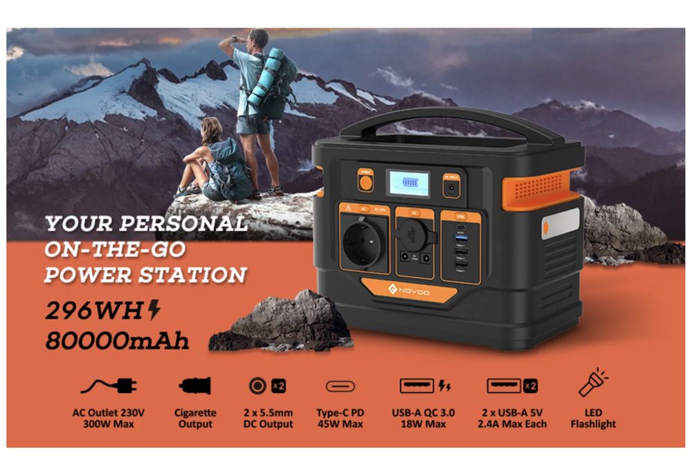 Потужний портативний генератор електроенергії Power Bank NOVOO 80 000m